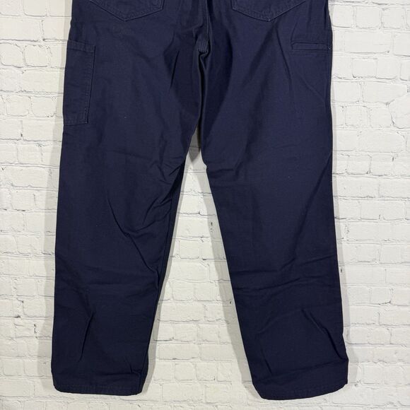 Carhartt Flame Resistant Jeans Men 34X32 Navy Blue Loose Fit Denim Carpenter - Picture 10 of 16